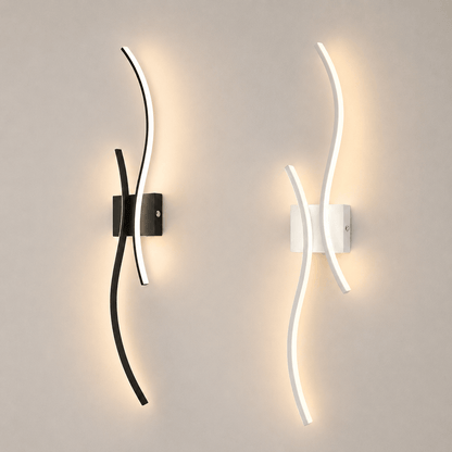 Sofello Applique murale sans fil rechargeable LED – forme courbe – tactile & télécommande – 3 températures – noir ou blanc – chambre, salon