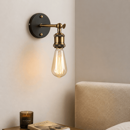 Sofello Applique murale vintage industrielle noire en fer, chambre, salon, couloir