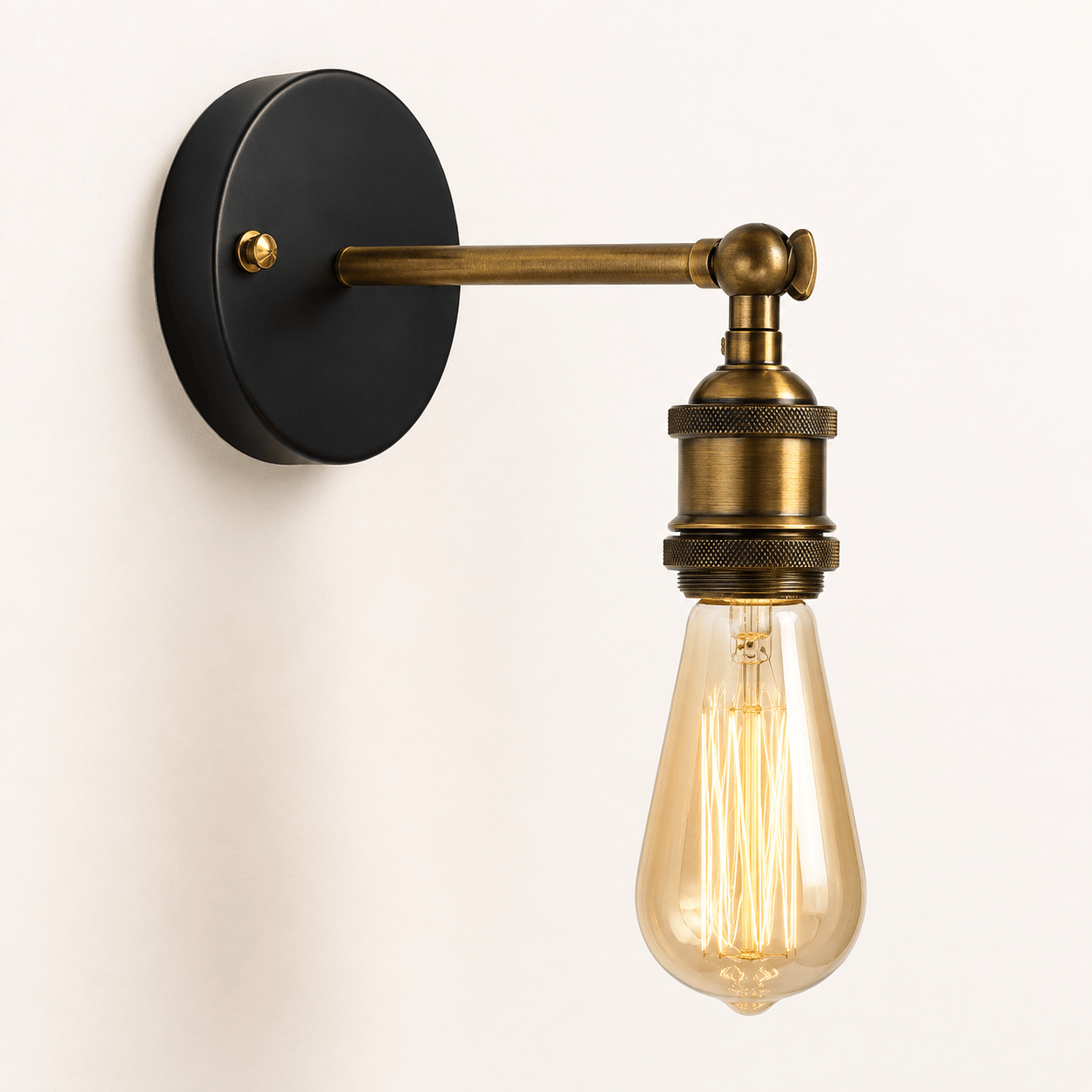 Sofello Applique murale vintage industrielle noire en fer, chambre, salon, couloir