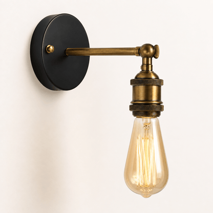 Sofello Applique murale vintage industrielle noire en fer, chambre, salon, couloir