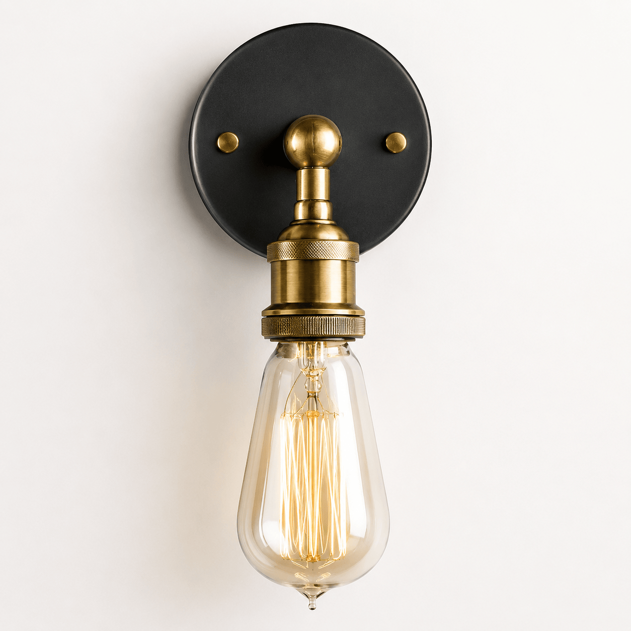 Sofello Applique murale vintage industrielle noire en fer, chambre, salon, couloir