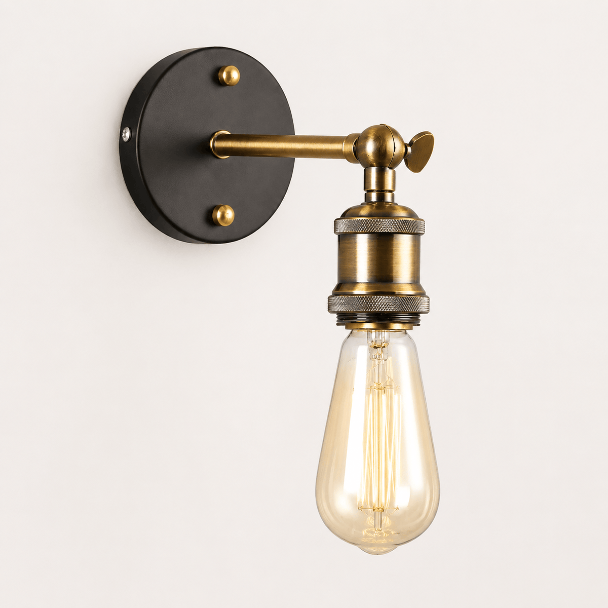 Sofello Applique murale vintage industrielle noire en fer, chambre, salon, couloir