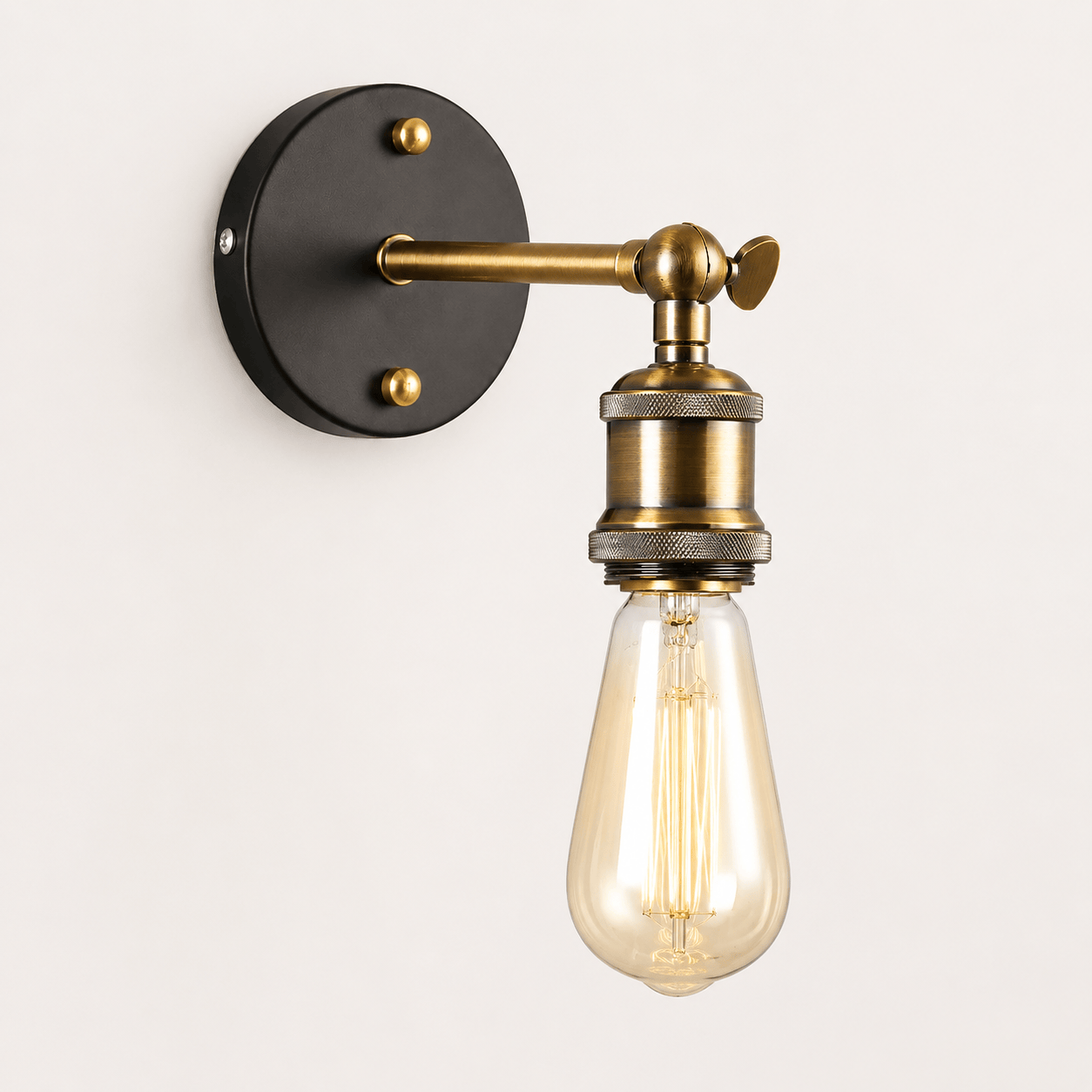 Sofello Applique murale vintage industrielle noire en fer, chambre, salon, couloir