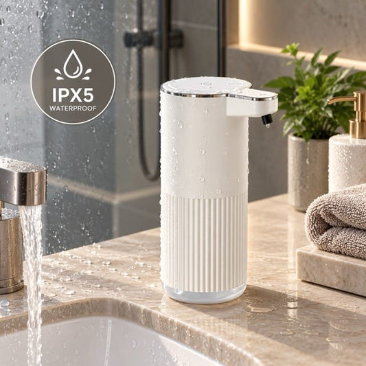 Sofello Distributeur de savon automatique sans contact 360ml, blanc, rechargeable, cuisine et salle de bain