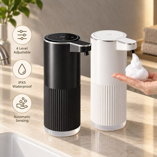 Sofello Distributeur de savon automatique sans contact 360ml, blanc, rechargeable, cuisine et salle de bain