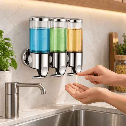 Sofello Distributeur de savon liquide mural manuel, 500 à 1500 ml, cuisine et salle de bain