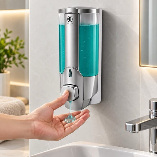 Sofello Distributeur de savon mural sans perçage 350ml salle de bain douche