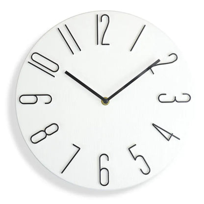 Sofello Horloge murale design moderne sans trotteuse, horloge murale nordique silencieuse pour salon, chambre - blanc, noir, bleu, effet bois - 30 cm