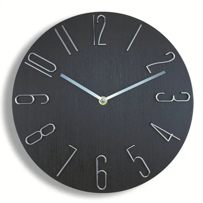 Sofello Horloge murale design moderne sans trotteuse, horloge murale nordique silencieuse pour salon, chambre - blanc, noir, bleu, effet bois - 30 cm