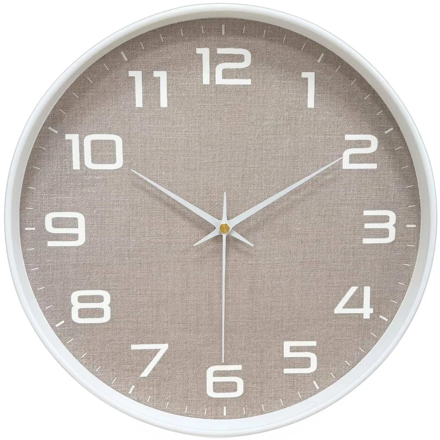 Sofello Horloge murale classique chiffres larges, blanc et noir, silencieuse salon bureau 20/25/30 cm