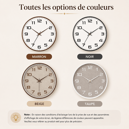 Sofello Horloge murale classique chiffres larges, blanc et noir, silencieuse salon bureau 20/25/30 cm