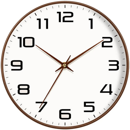 Sofello Horloge murale classique chiffres larges, blanc et noir, silencieuse salon bureau 20/25/30 cm
