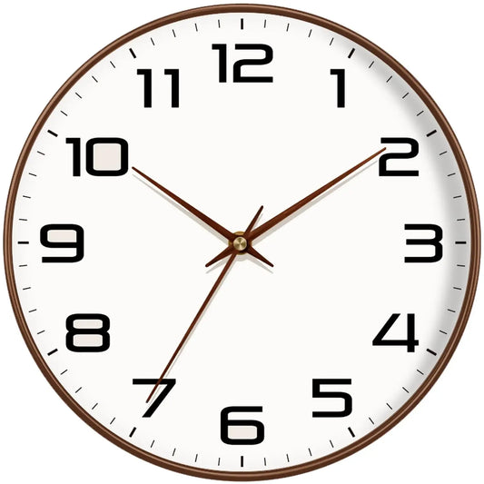 Sofello Horloge murale classique chiffres larges, blanc et noir, silencieuse salon bureau 20/25/30 cm