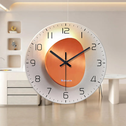 Sofello Horloge murale design verre trempé effet lumière et ombre - horloge murale originale ronde salon chambre cuisine
