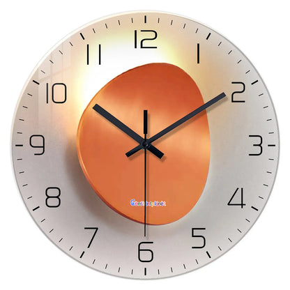 Sofello Horloge murale design verre trempé effet lumière et ombre - horloge murale originale ronde salon chambre cuisine