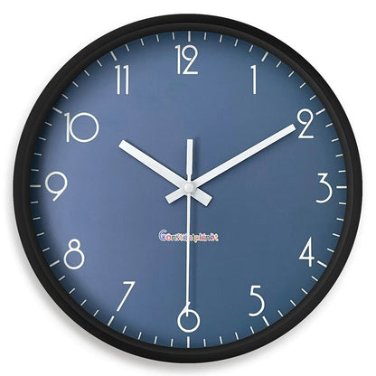 Sofello Horloge murale moderne silencieuse bleu foncé - horloge murale design ronde plastique/verre salon chambre cuisine