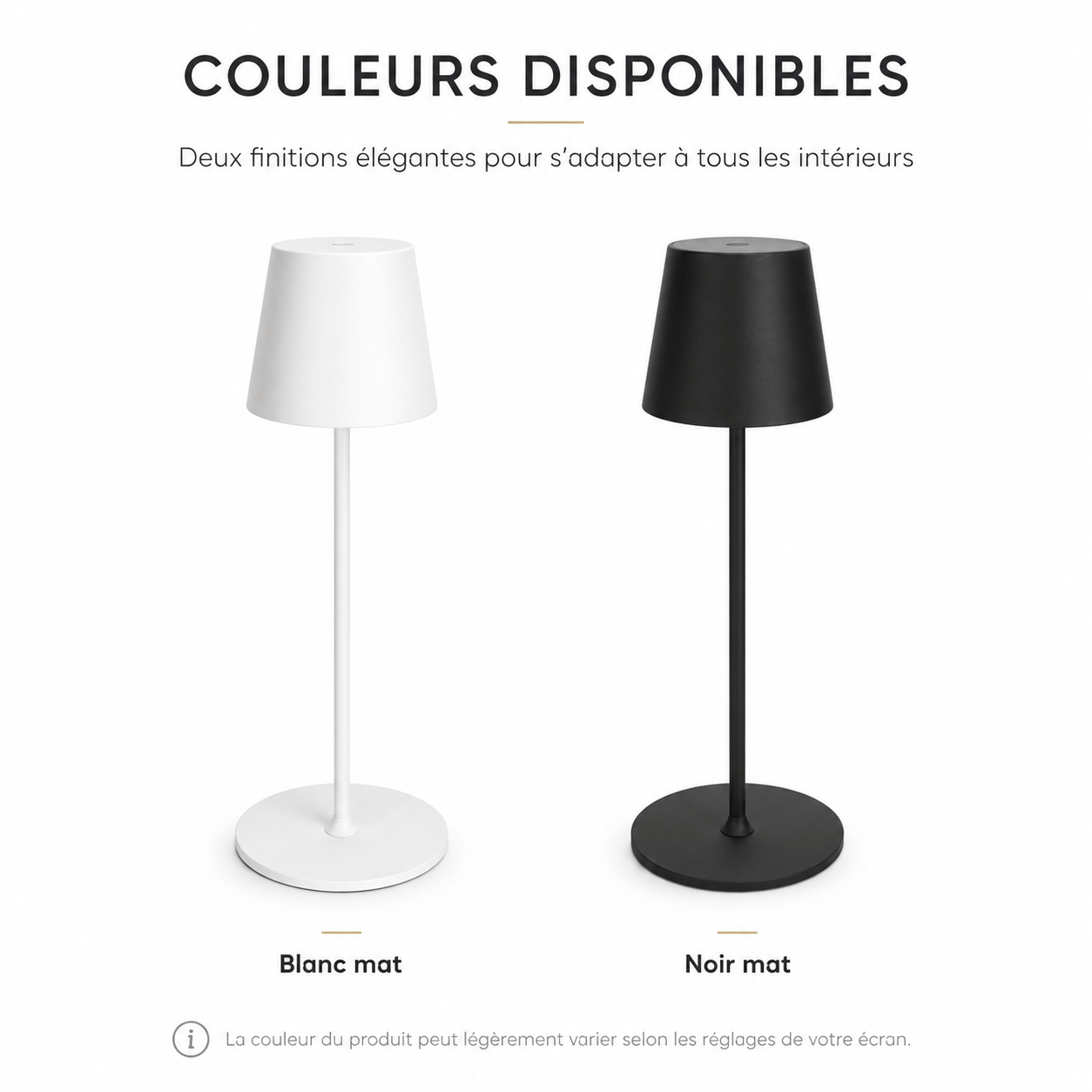Sofello Lampe de chevet sans fil tactile LED – 3 températures de couleur – métal & acrylique – chambre, salon, bureau