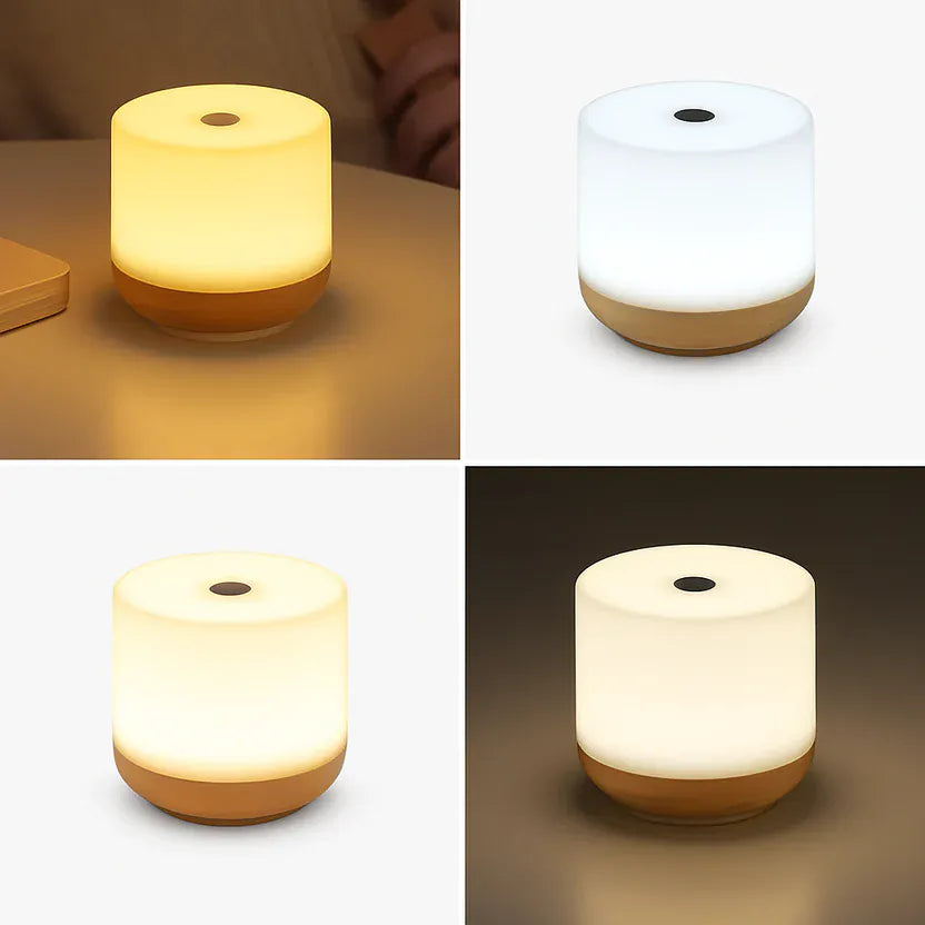 Sofello Lampe de chevet tactile LED USB – design rond blanc – chambre, bureau, lecture