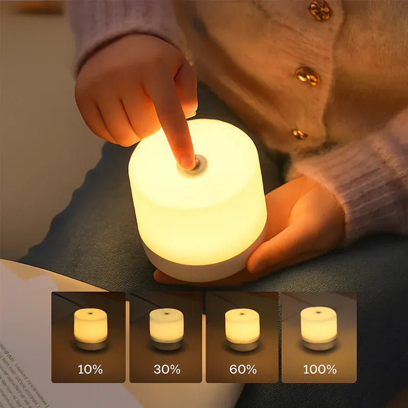 Sofello Lampe de chevet tactile LED USB – design rond blanc – chambre, bureau, lecture