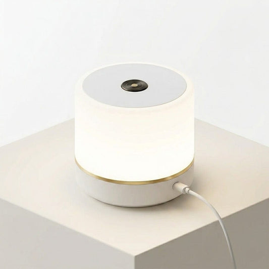 Sofello Lampe de chevet tactile LED USB – design rond blanc – chambre, bureau, lecture