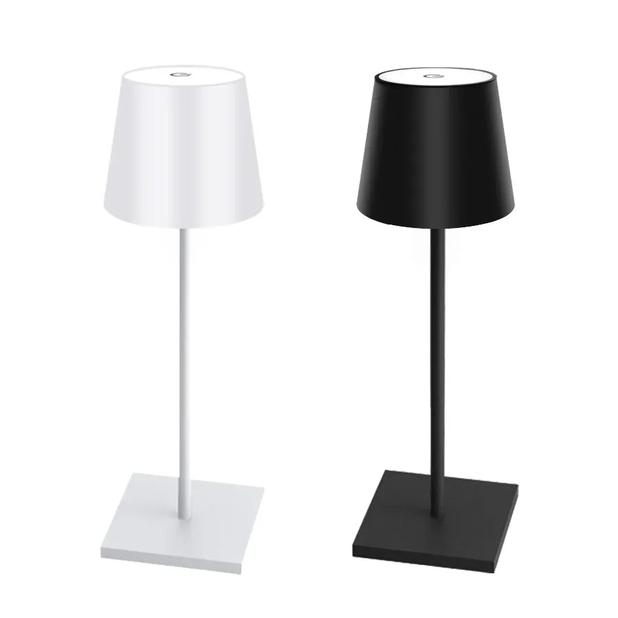 Sofello Lampe de chevet tactile rechargeable, abat-jour en ABS, noir et blanc, dimmable 3 niveaux - chambre, bureau, salon