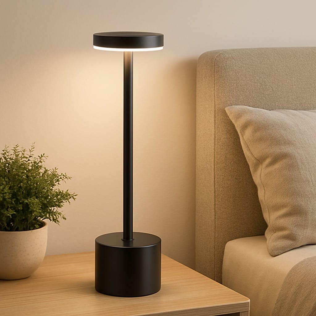 Sofello Lampe de chevet tactile sans fil rechargeable, LED dimmable en métal, plusieurs coloris - chambre, salon, bureau