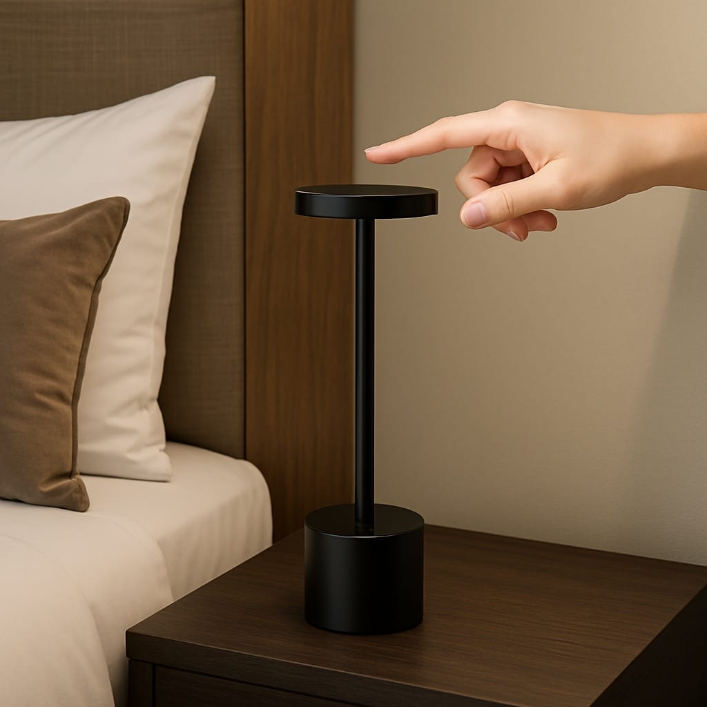 Sofello Lampe de chevet tactile sans fil rechargeable, LED dimmable en métal, plusieurs coloris - chambre, salon, bureau