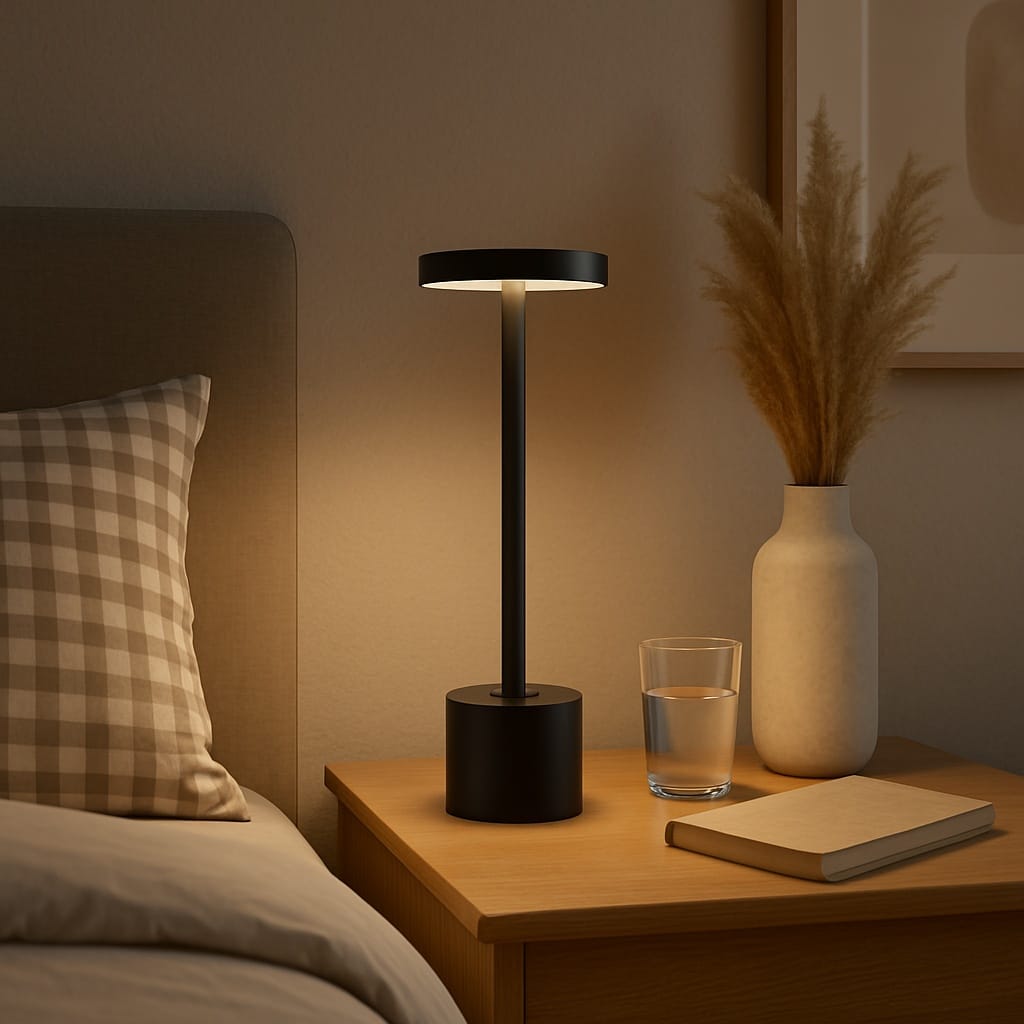 Sofello Lampe de chevet tactile sans fil rechargeable, LED dimmable en métal, plusieurs coloris - chambre, salon, bureau