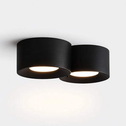 Sofello Plafonnier LED cylindrique moderne noir ou blanc, 1, 2 ou 3 spots, pour salon, couloir et chambre