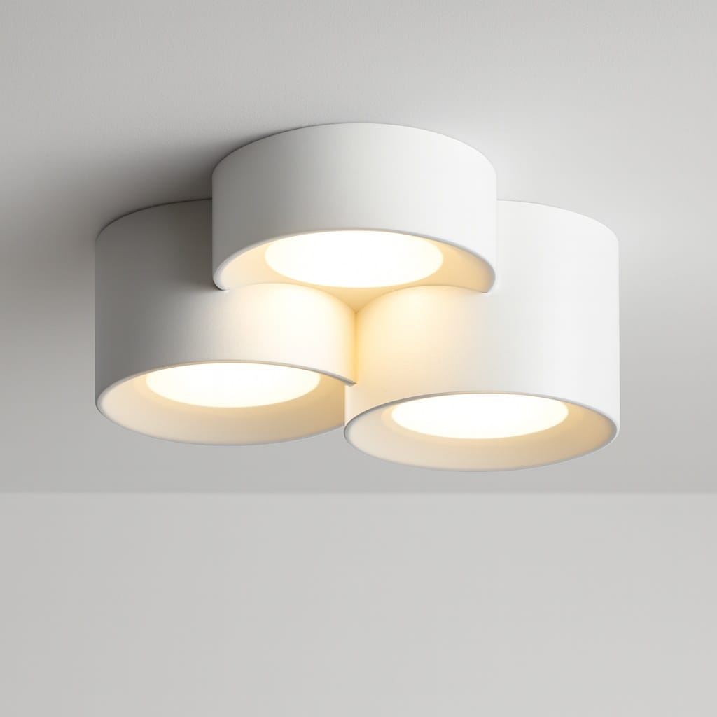 Sofello Plafonnier LED cylindrique moderne noir ou blanc, 1, 2 ou 3 spots, pour salon, couloir et chambre