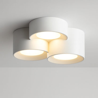 Sofello Plafonnier LED cylindrique moderne noir ou blanc, 1, 2 ou 3 spots, pour salon, couloir et chambre