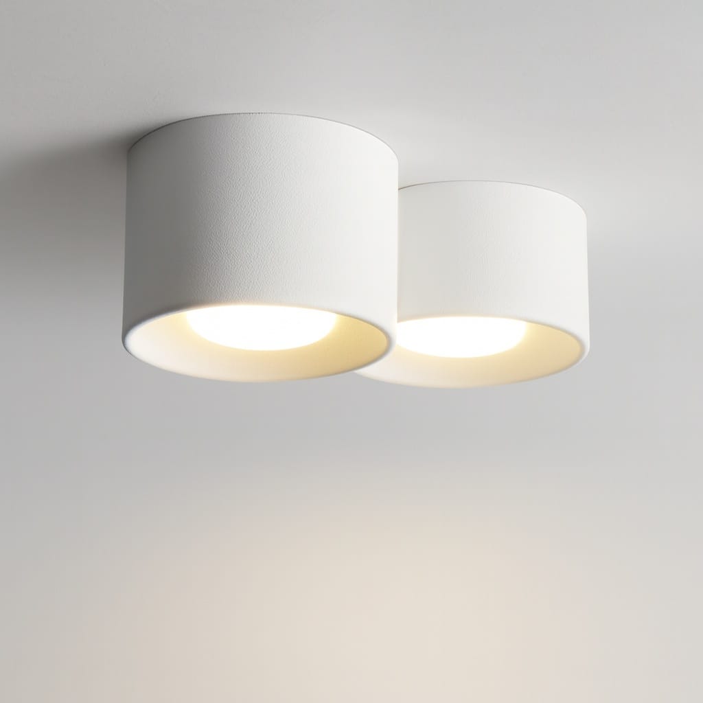 Sofello Plafonnier LED cylindrique moderne noir ou blanc, 1, 2 ou 3 spots, pour salon, couloir et chambre