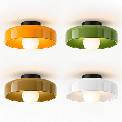 Sofello Plafonnier LED verre style vintage, blanc, vert ou orange pour chambre, salon et couloir
