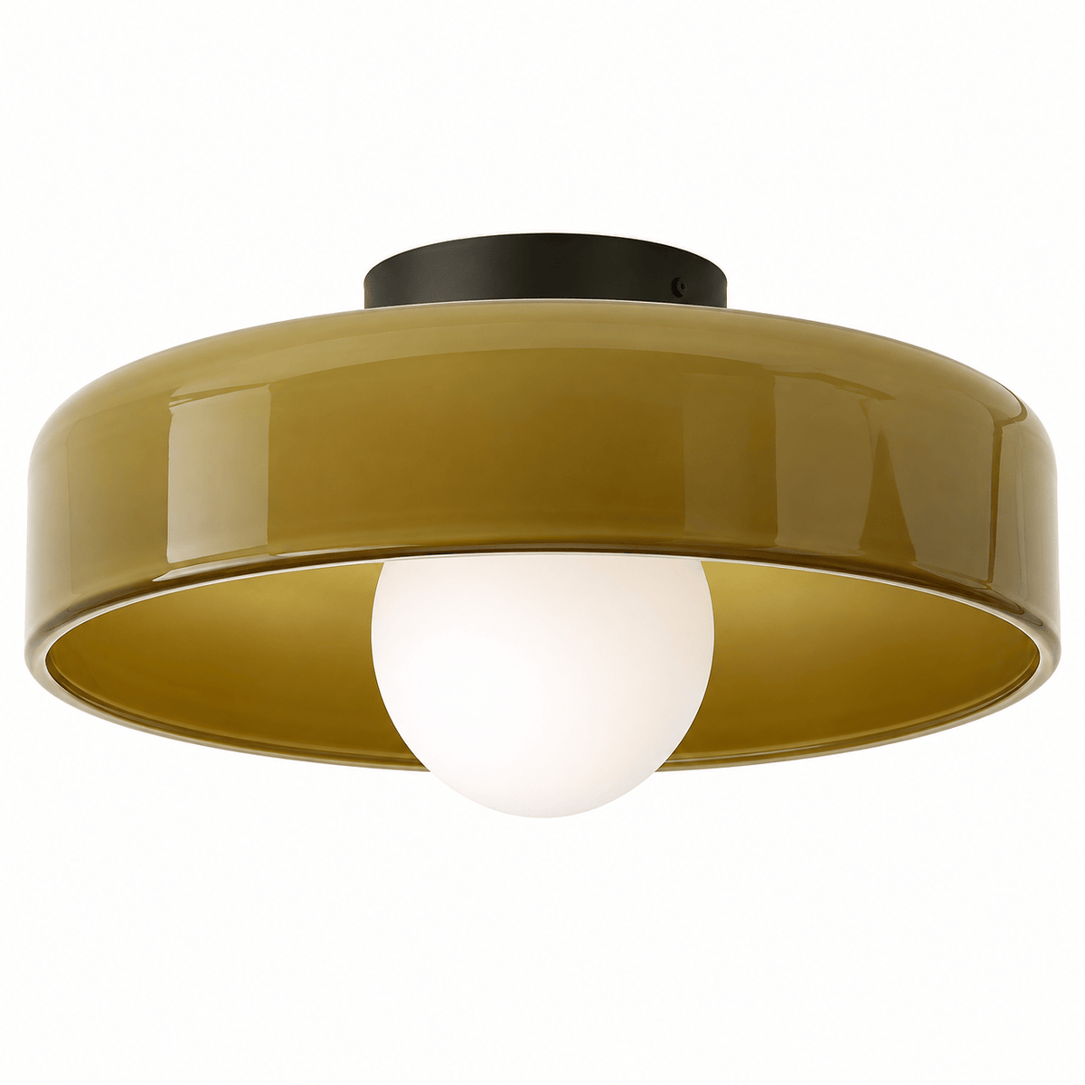 Sofello Plafonnier LED verre style vintage, blanc, vert ou orange pour chambre, salon et couloir