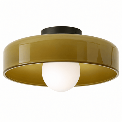 Sofello Plafonnier LED verre style vintage, blanc, vert ou orange pour chambre, salon et couloir