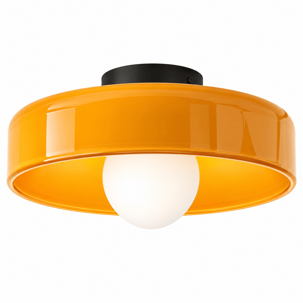 Sofello Plafonnier LED verre style vintage, blanc, vert ou orange pour chambre, salon et couloir