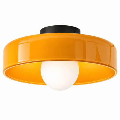 Sofello Plafonnier LED verre style vintage, blanc, vert ou orange pour chambre, salon et couloir