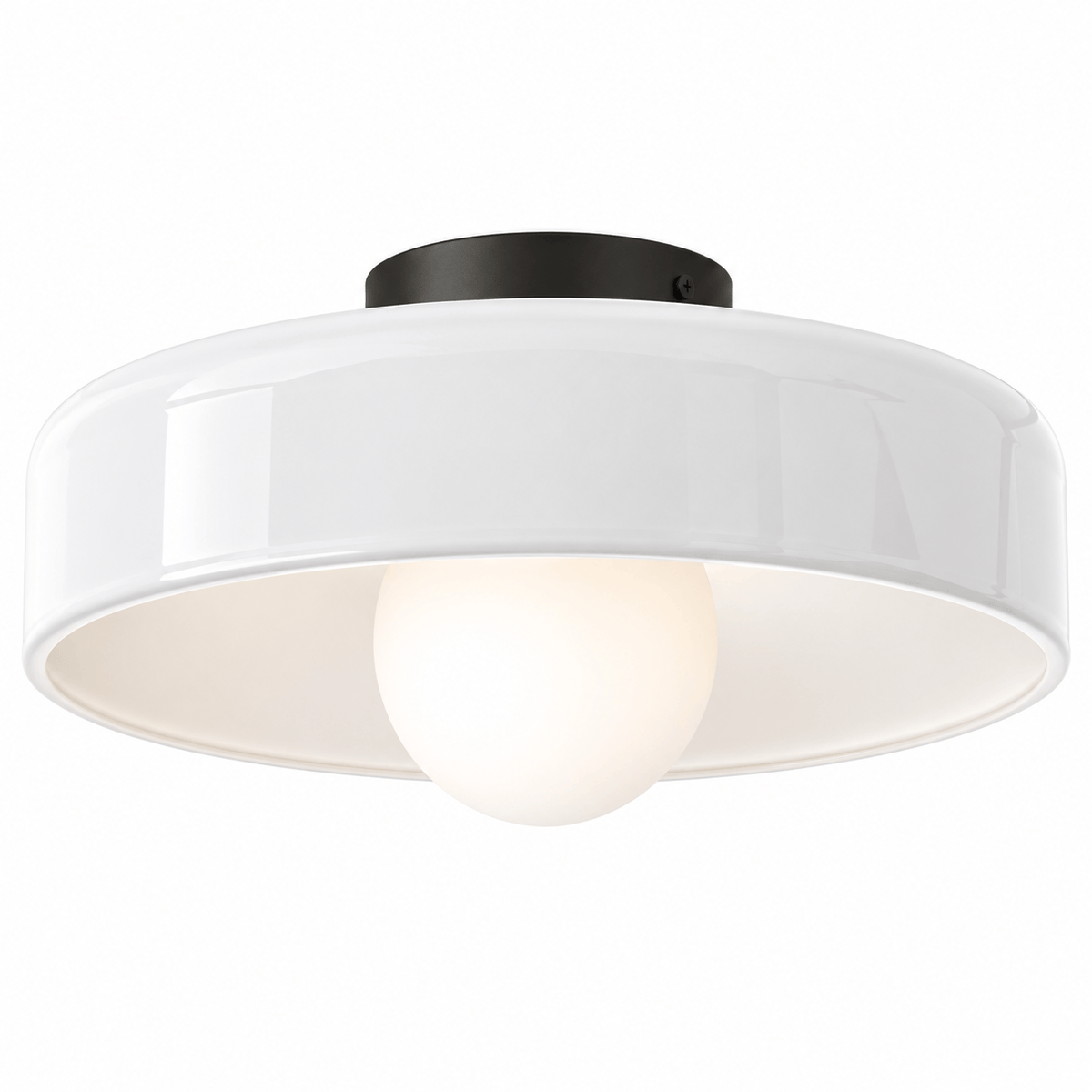 Sofello Plafonnier LED verre style vintage, blanc, vert ou orange pour chambre, salon et couloir
