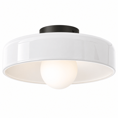 Sofello Plafonnier LED verre style vintage, blanc, vert ou orange pour chambre, salon et couloir