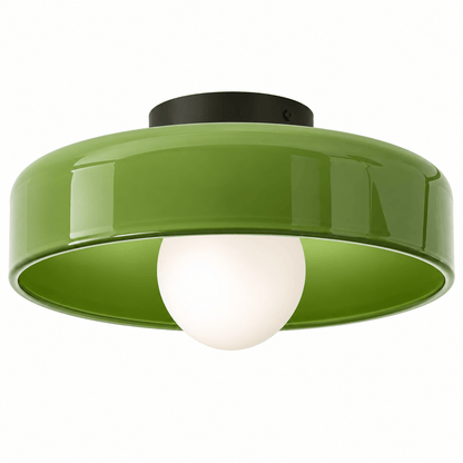 Sofello Plafonnier LED verre style vintage, blanc, vert ou orange pour chambre, salon et couloir