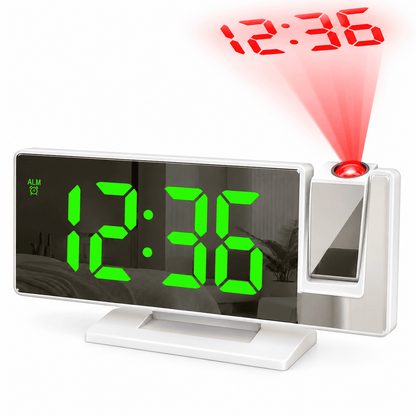Sofello Réveil à projection plafond grand écran LED, température date, réveil lumineux chambre