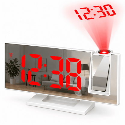Sofello Réveil à projection plafond grand écran LED, température date, réveil lumineux chambre