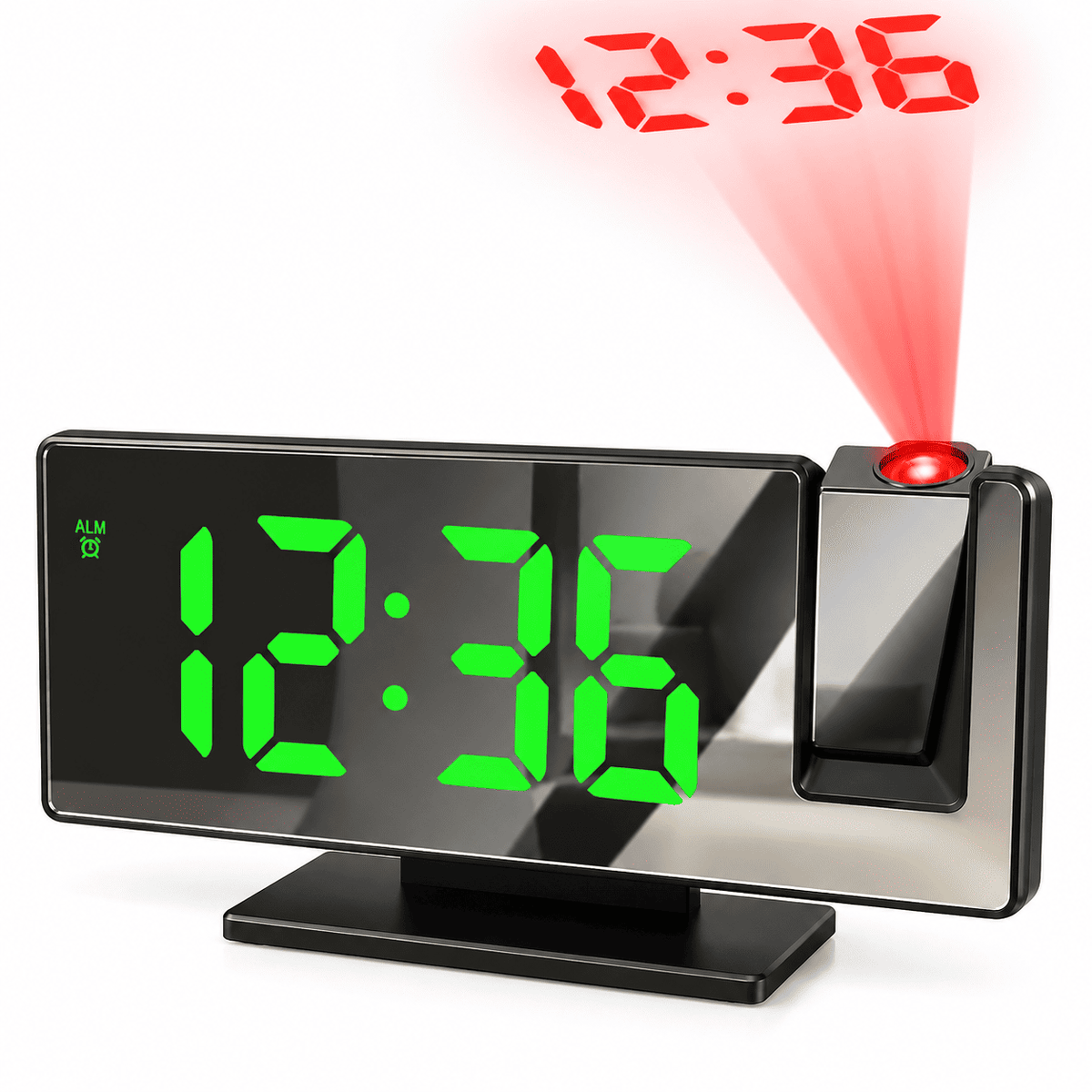 Sofello Réveil à projection plafond grand écran LED, température date, réveil lumineux chambre