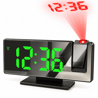 Sofello Réveil à projection plafond grand écran LED, température date, réveil lumineux chambre