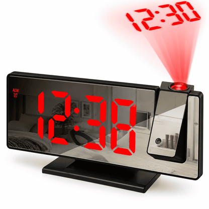 Sofello Réveil à projection plafond grand écran LED, température date, réveil lumineux chambre