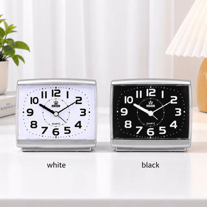 Sofello Réveil analogique quartz chiffres larges, noir ou blanc, réveil chambre bureau
