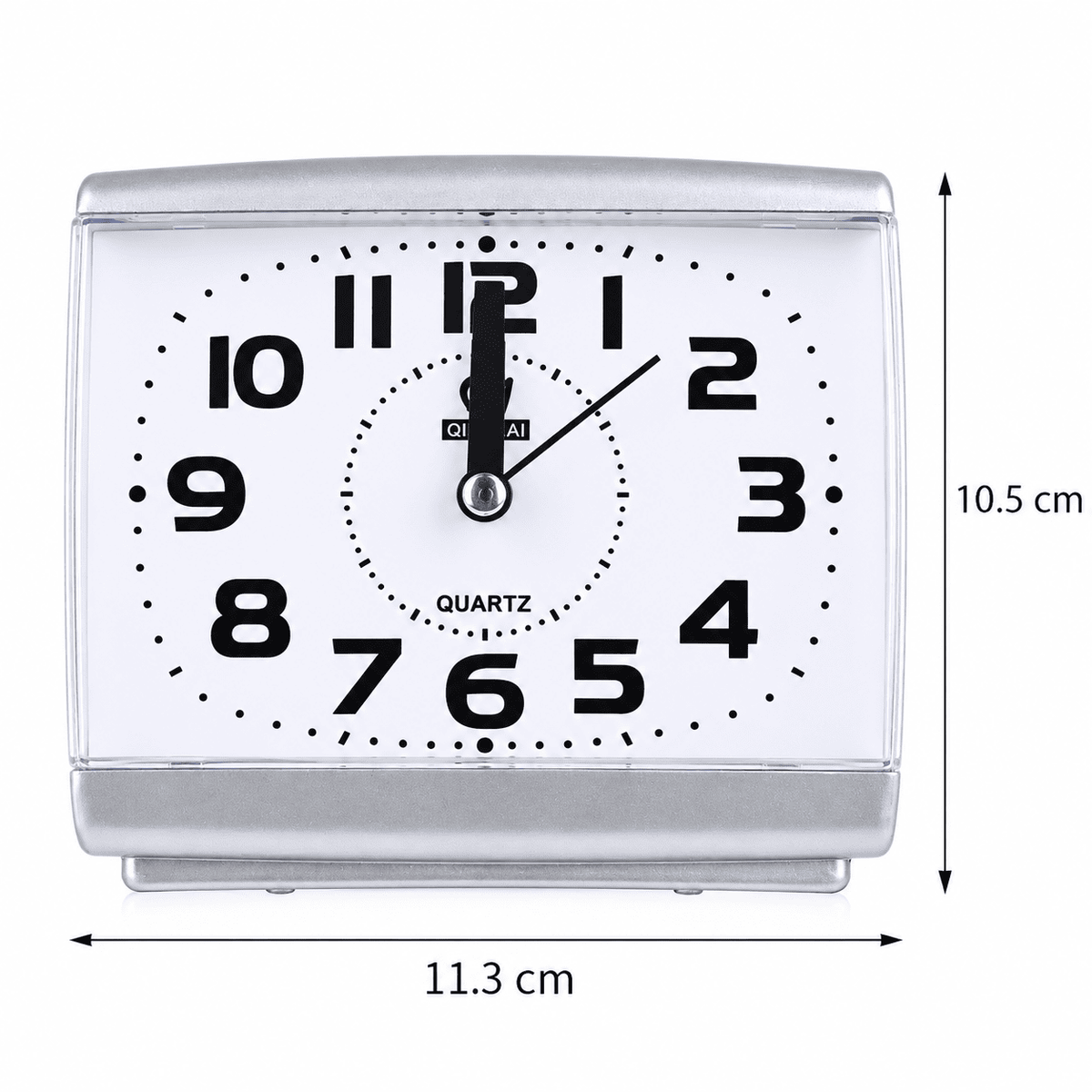 Sofello Réveil analogique quartz chiffres larges, noir ou blanc, réveil chambre bureau