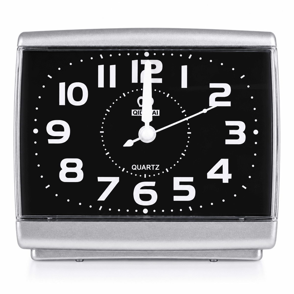 Sofello Réveil analogique quartz chiffres larges, noir ou blanc, réveil chambre bureau