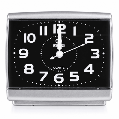 Sofello Réveil analogique quartz chiffres larges, noir ou blanc, réveil chambre bureau