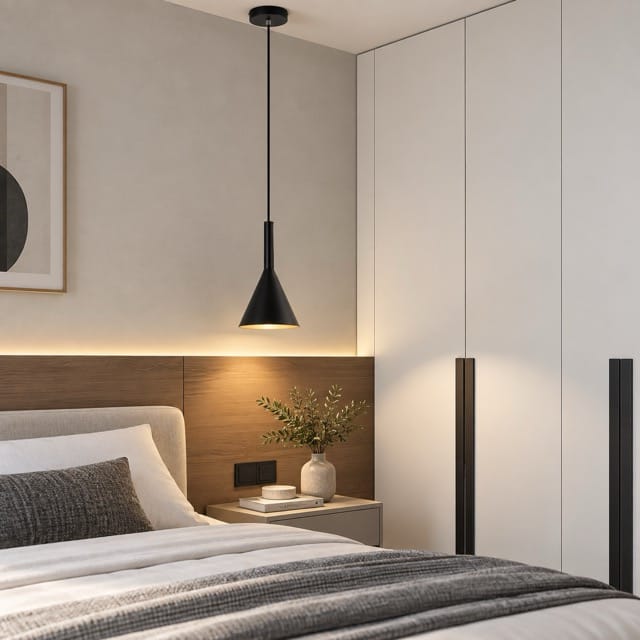 Sofello Suspension luminaire conique métal, style moderne, blanc et vert, pour cuisine et salle à manger